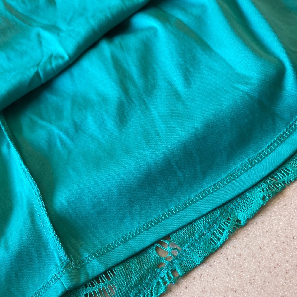 AUW Turquoise Lace Asymmetrical Dress NWOT Women Size Medium - Picture 8 of 15